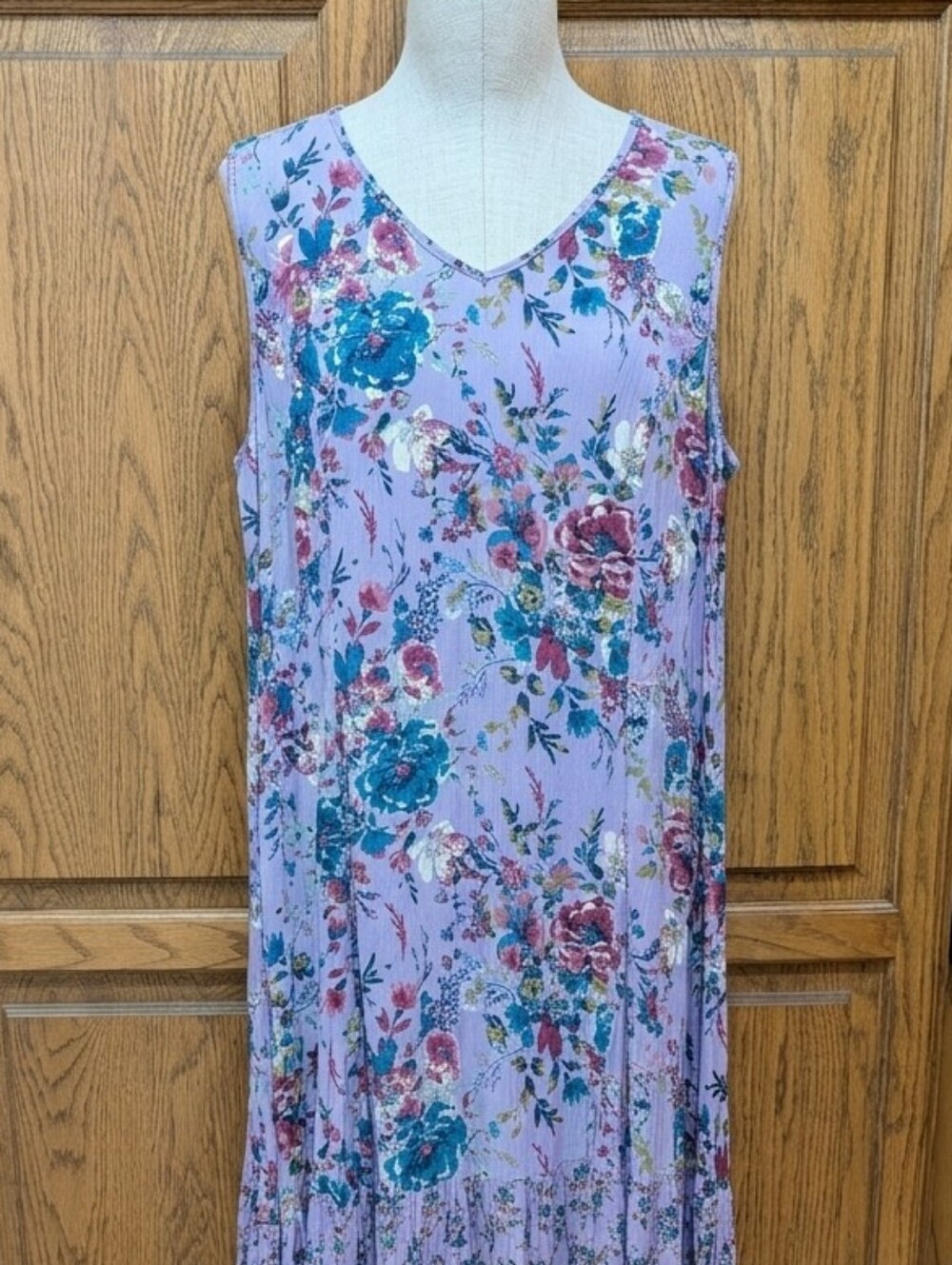 Chadwicks Lavender Floral V-Neck Maxi Dress